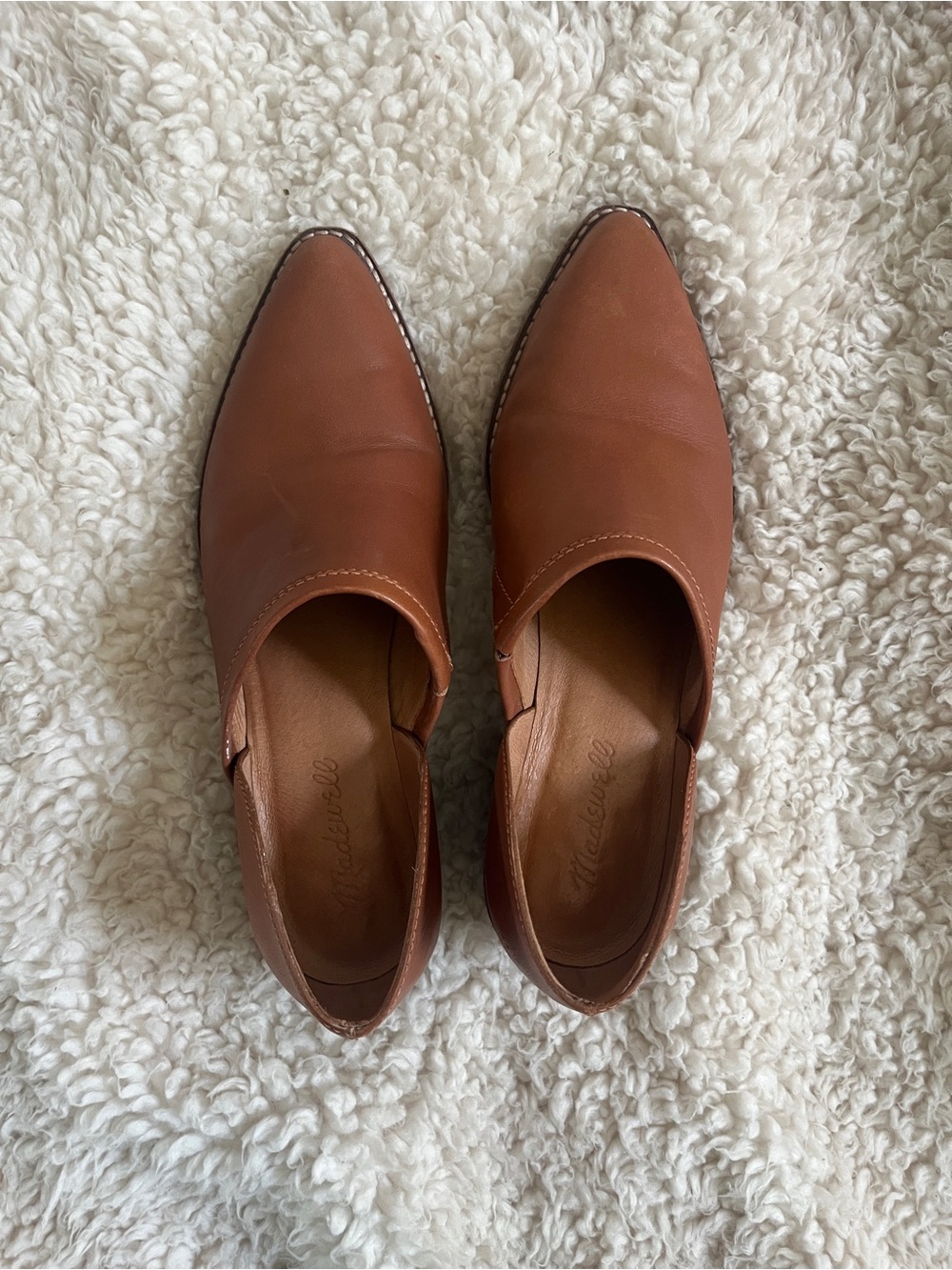 Madewell Classic Pointed-Toe Slip-On Booties in Brown 8